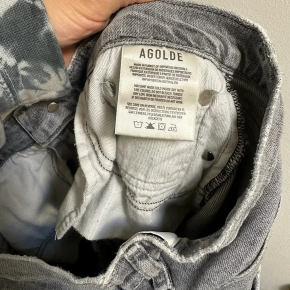 AGOLDE Toni Mid Rise Straight Leg Ankle Gray Denim Jeans EUC - Picture 5 of 10